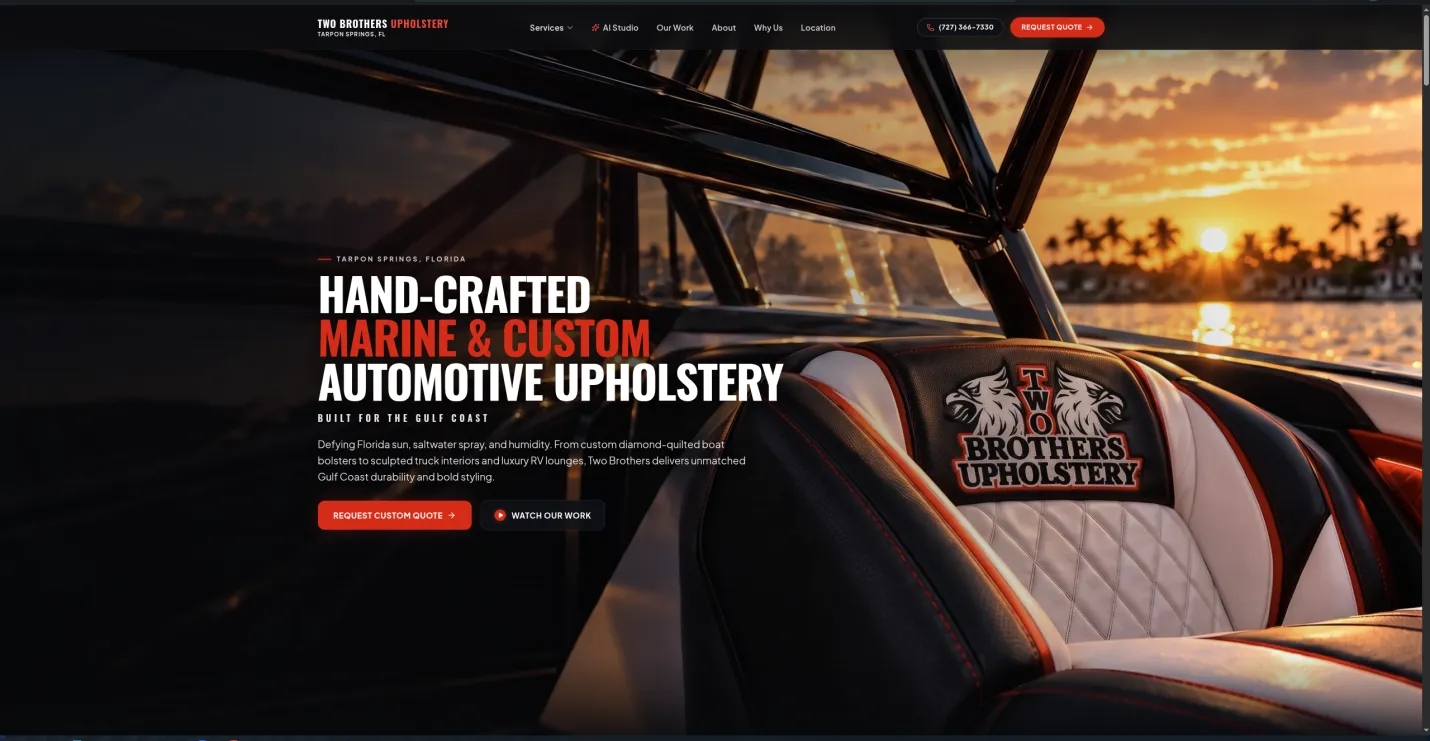 Two Brothers Upholstery website